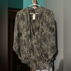 Maurices black and white blouse, size medium.